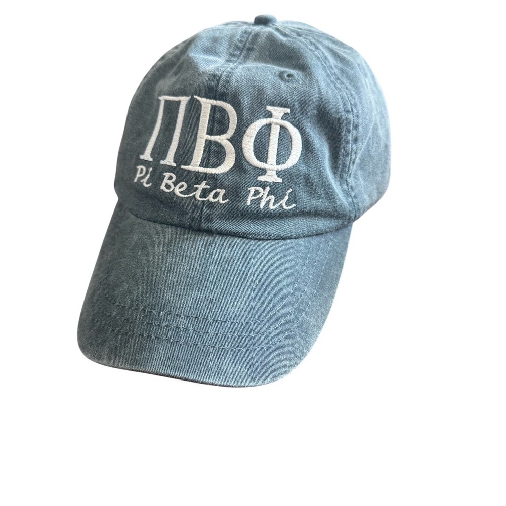 Adams Pi Beta Phi Sorority Baseball Cap Blue Pigment Dyed Cotton Hat LP101
